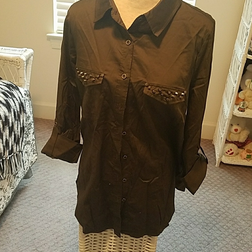 Green button up
